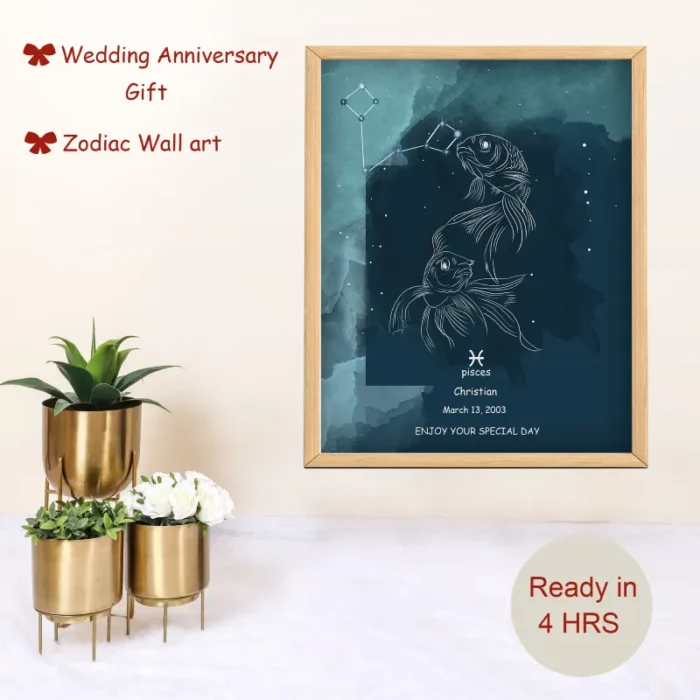 aries and leo zodiac wall art