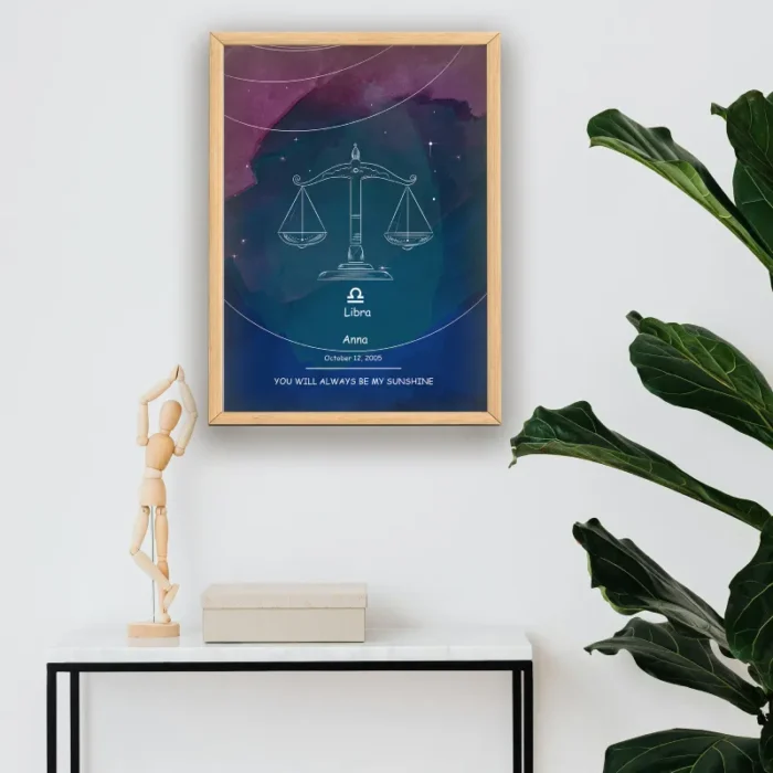 Digital libra zodiac wall art