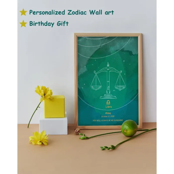 Digital libra zodiac wall art print