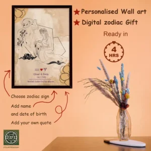 aries and aquarius wall art print